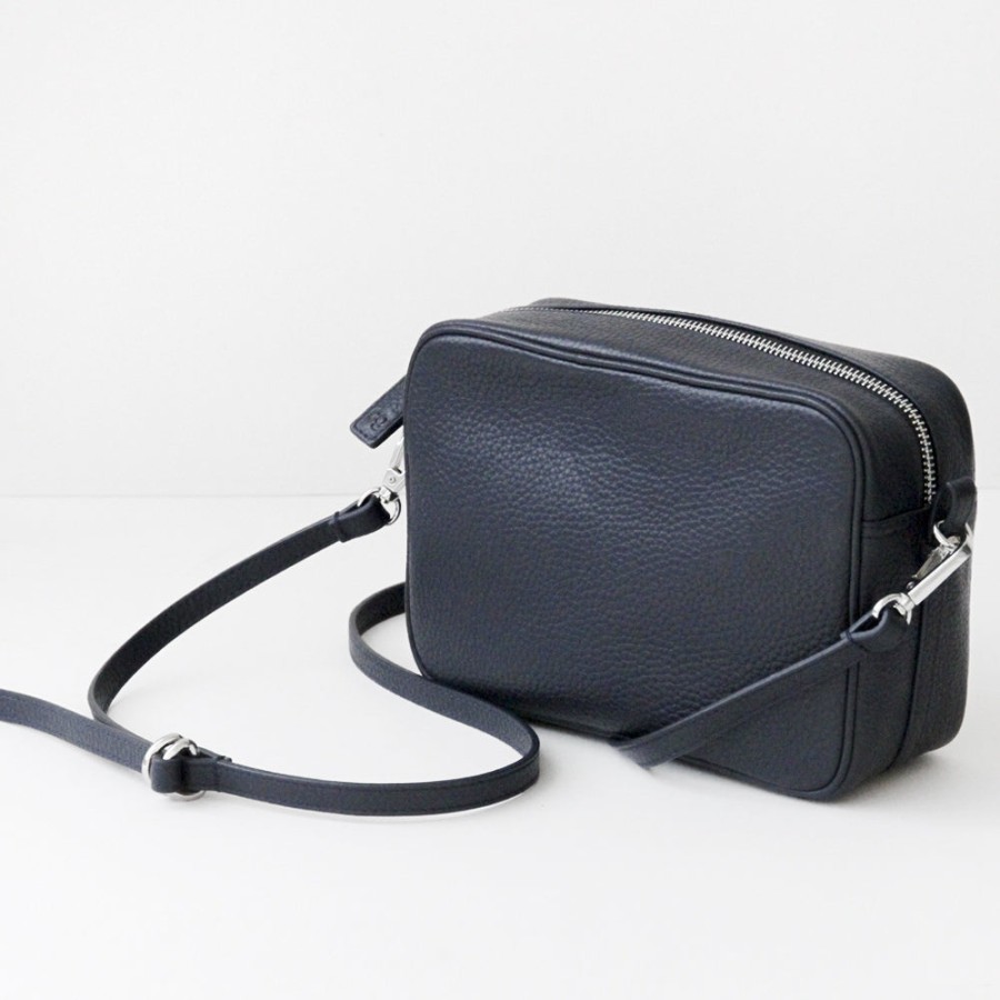 Hot Caroline Gardner Navy Leather Camera Bag