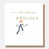 Clearance CAROLINE GARDNER Merry Christmas Brother Snowman Card