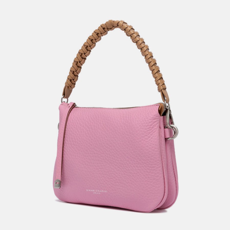 Clearance GIANNI Pink Leather Knotted Handle Small Mia Bag