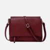 Hot GIANNI Dark Red Leather Three Flap Bag