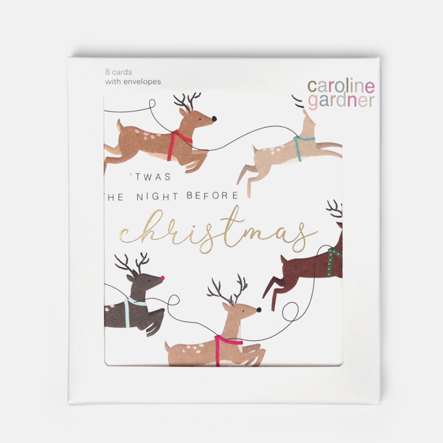 Online CAROLINE GARDNER Reindeer Charity Christmas Card Pack Of 8