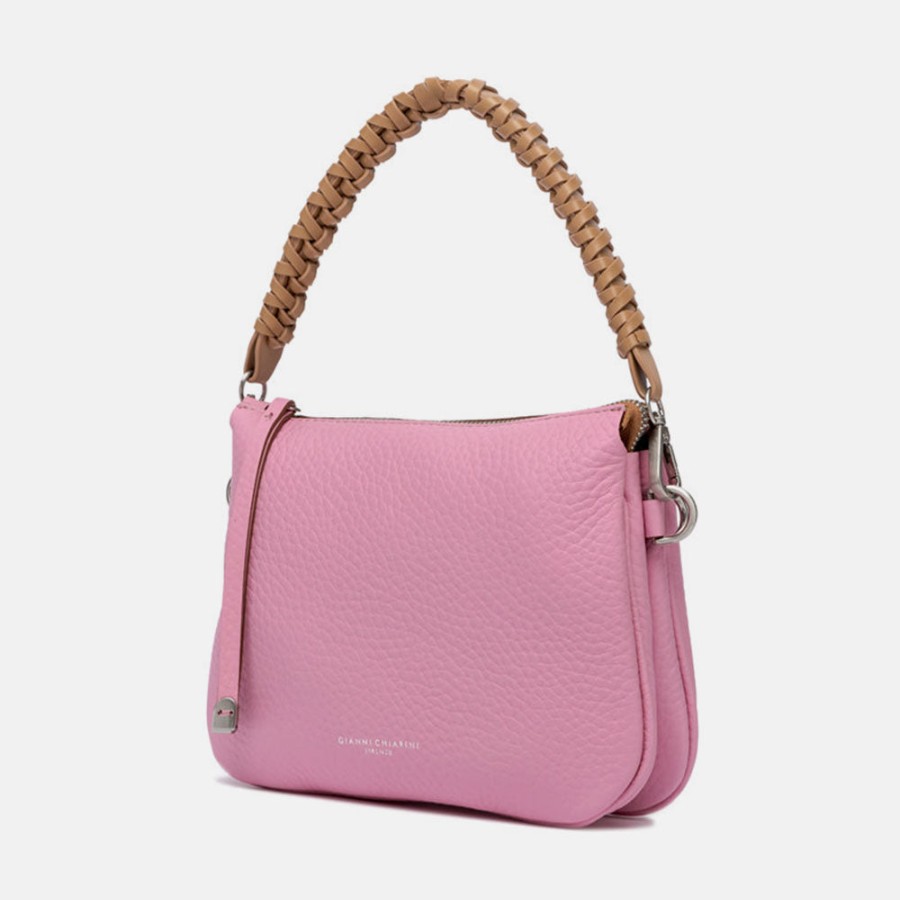 Best GIANNI Pink Leather Knotted Handle Small Mia Bag