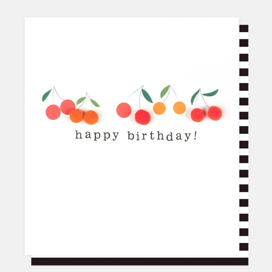 Wholesale CAROLINE GARDNER Pom Pom Cherries Birthday Cards