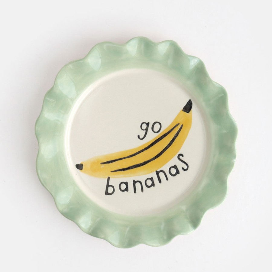 New CAROLINE GARDNER Pale Blue Banana Plate