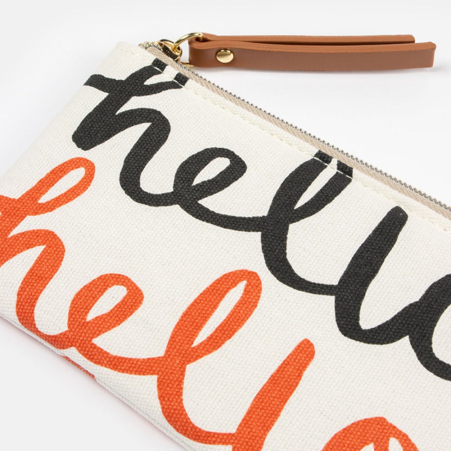 New CAROLINE GARDNER Hello Padded Zip Pouch