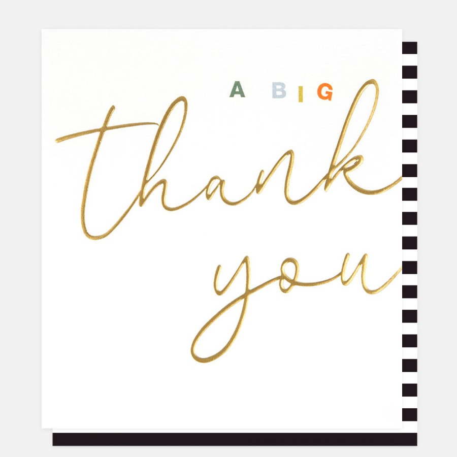 Wholesale CAROLINE GARDNER Gold Calligraphy Big Thank You Card