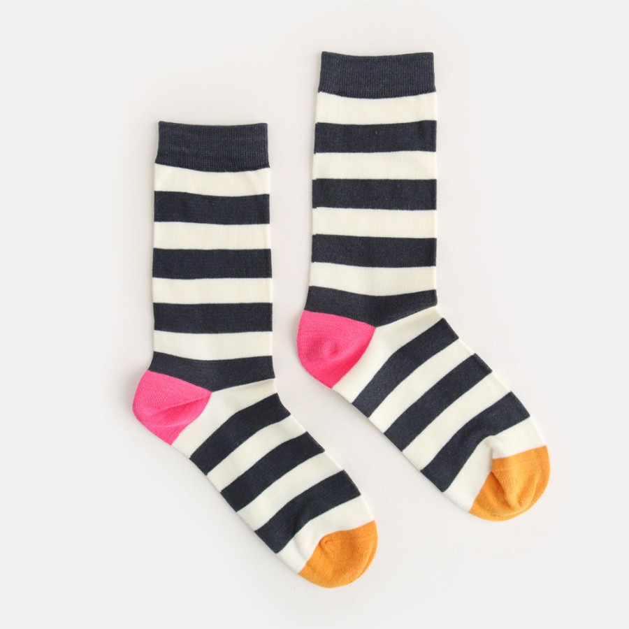 Clearance Caroline Gardner Black Stripes Socks