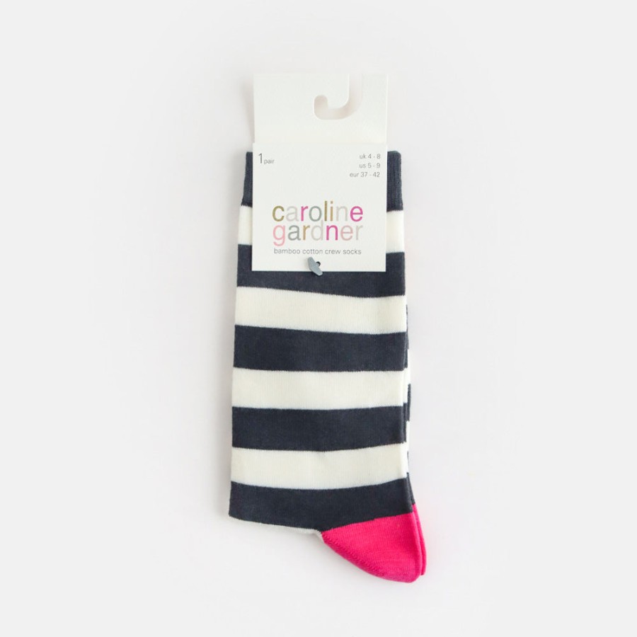 Clearance Caroline Gardner Black Stripes Socks