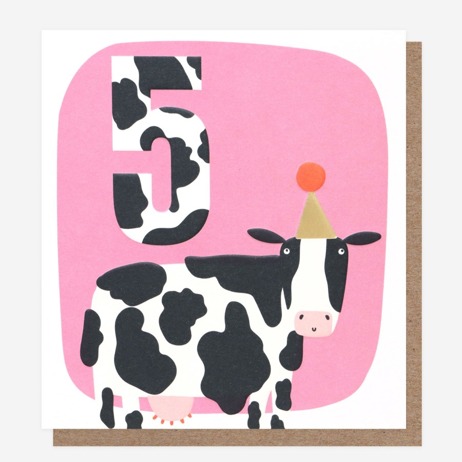 Clearance Caroline Gardner Cow 5Th Birthday Card