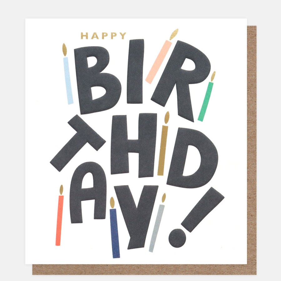 Clearance Caroline Gardner Text Candles Birthday Card