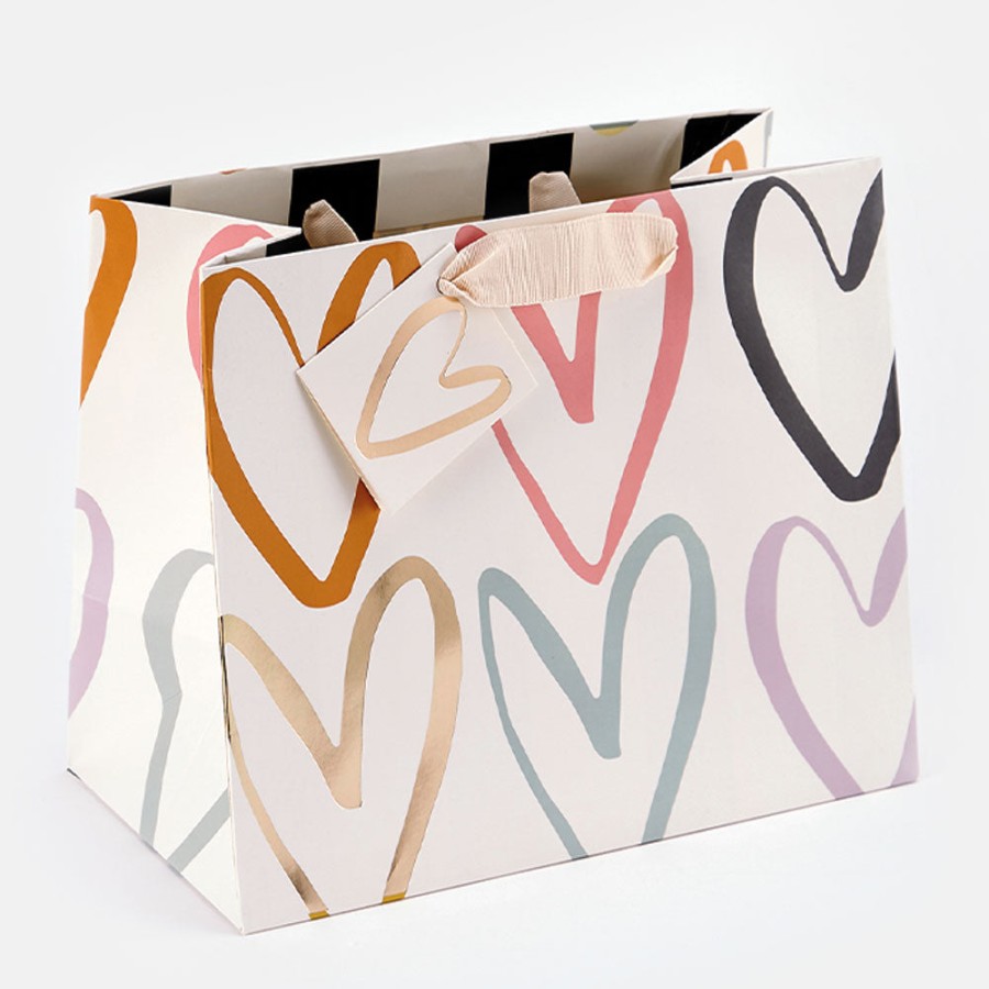 Best Caroline Gardner Multi Outline Hearts Landscape Gift Bag