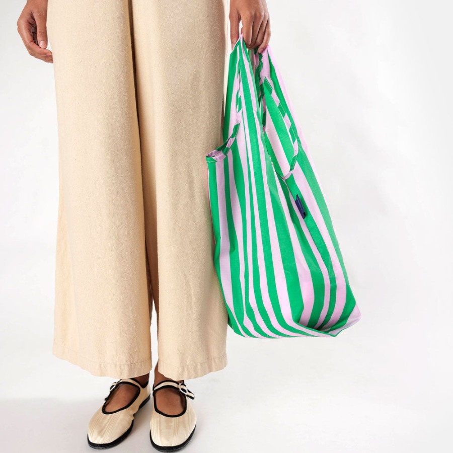 Best BAGGU Green Stripe Shopper Bag