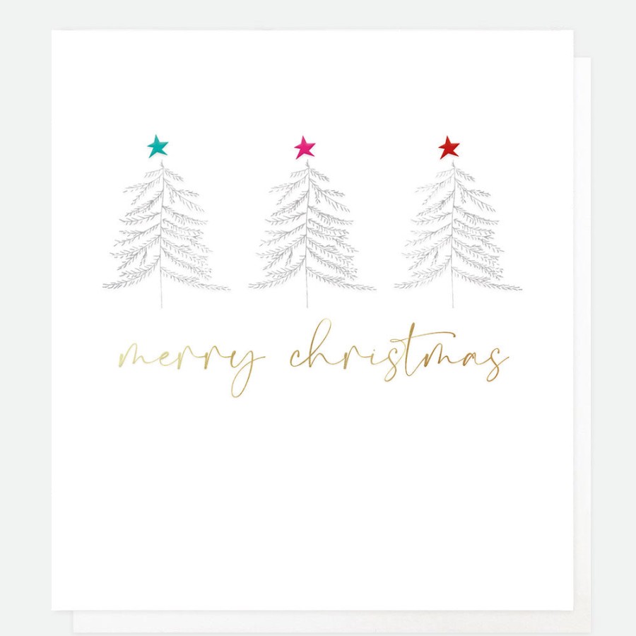 Hot Caroline Gardner Three Silver Trees Personalised Christmas Cards