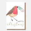 Best CAROLINE GARDNER Robin With Sprig Small Christmas Card Pack Of 10