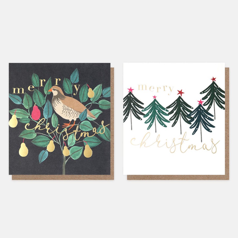 Hot CAROLINE GARDNER Partridge In A Pear Tree Charity Christmas Cards Pack Of 8