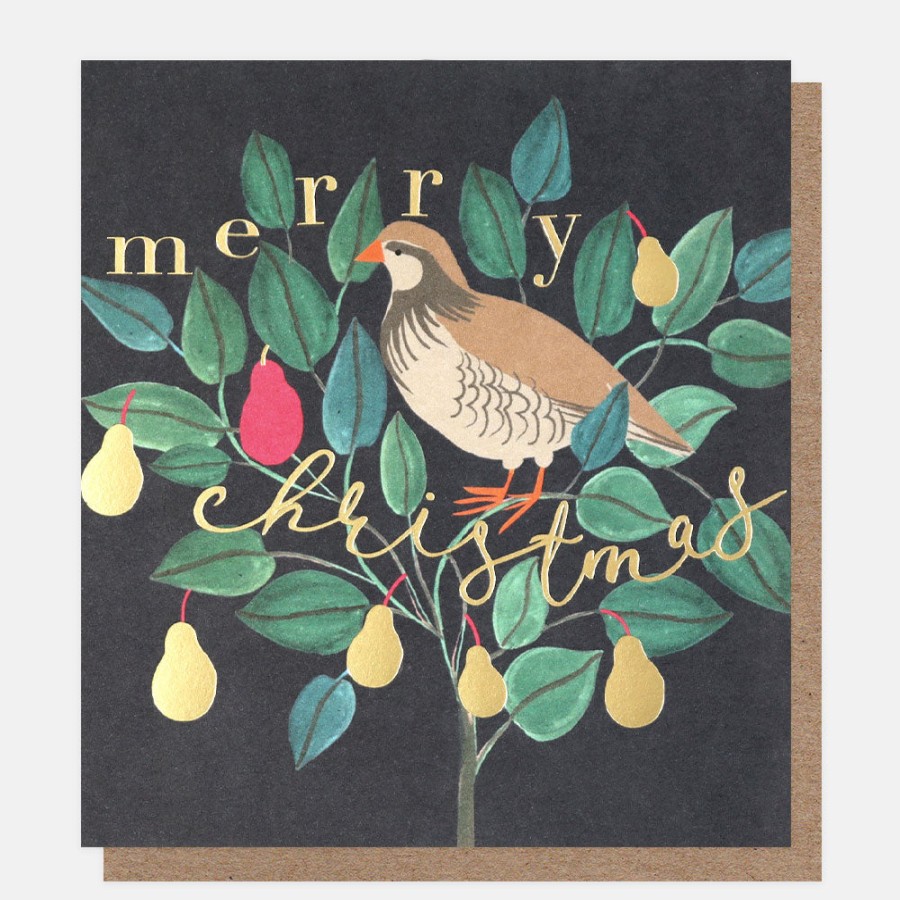 Hot CAROLINE GARDNER Partridge In A Pear Tree Charity Christmas Cards Pack Of 8