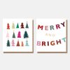 Best CAROLINE GARDNER Cut Out Trees And Bunting Charity Christmas Cards Pack Of 8