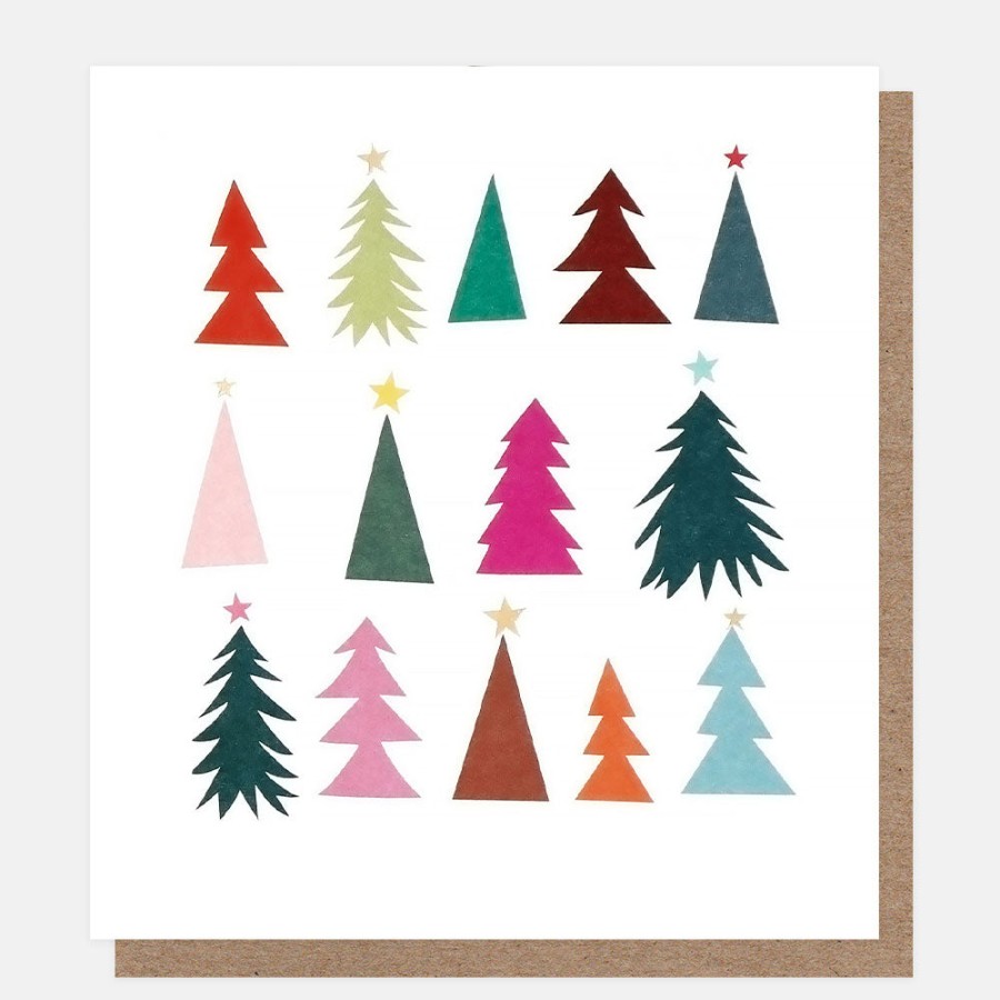 Best CAROLINE GARDNER Cut Out Trees And Bunting Charity Christmas Cards Pack Of 8