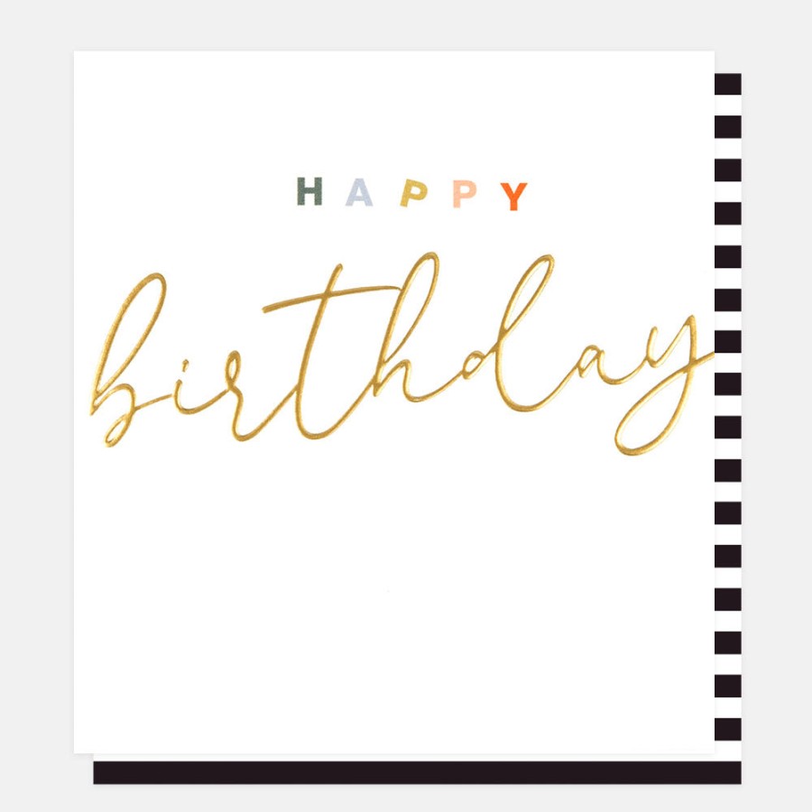 Best CAROLINE GARDNER Gold Calligraphy Happy Birthday Card