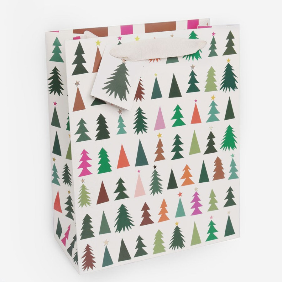 Hot CAROLINE GARDNER Colourful Trees Large Christmas Gift Bag