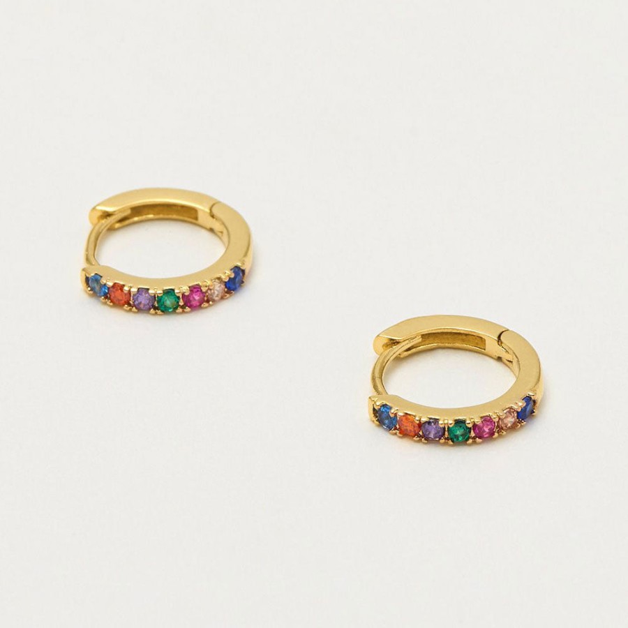 Online ESTELLA BARTLETT Gold Plated Rainbow Huggie Hoop Earrings