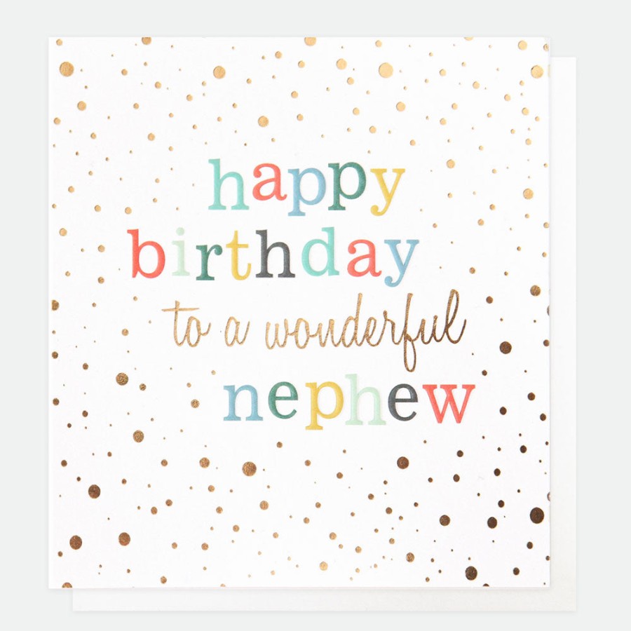 New Caroline Gardner Gold Confetti Birthday Card For Nephew