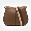 Hot GIANNI Brown Leather Helena Saddle Bag