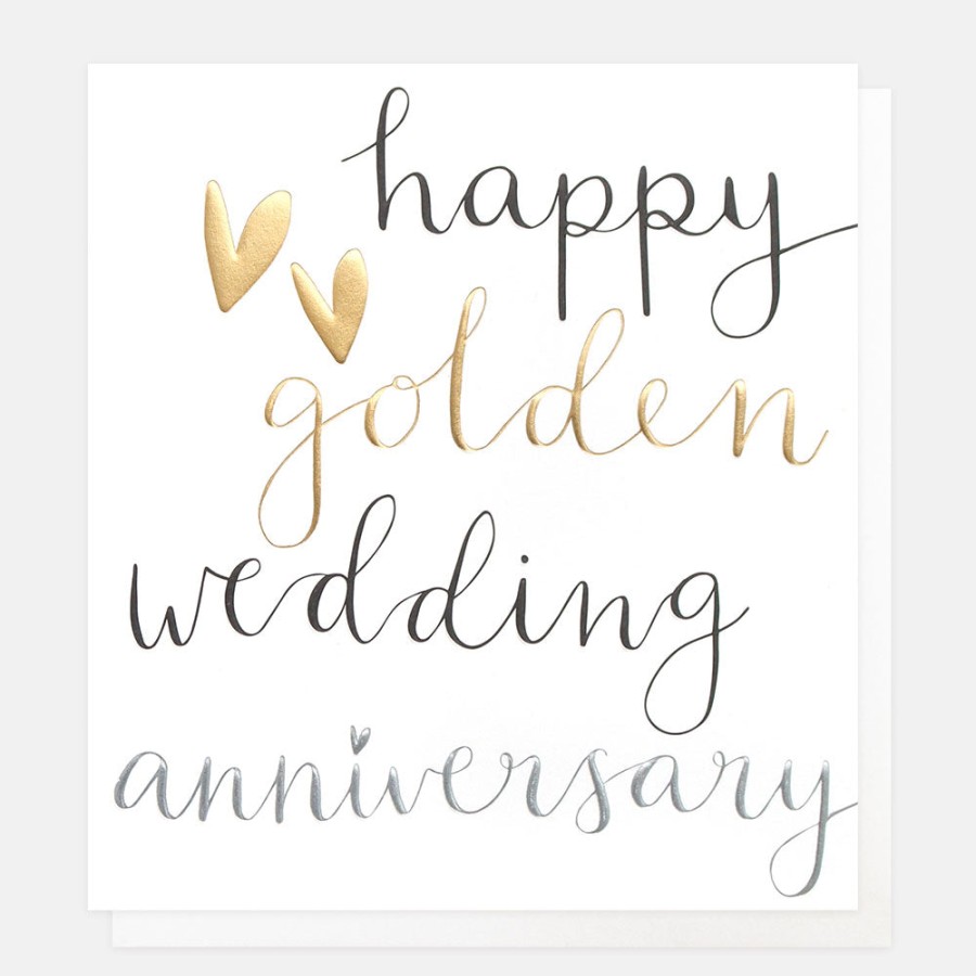 Clearance Caroline Gardner Golden Wedding Anniversary Card