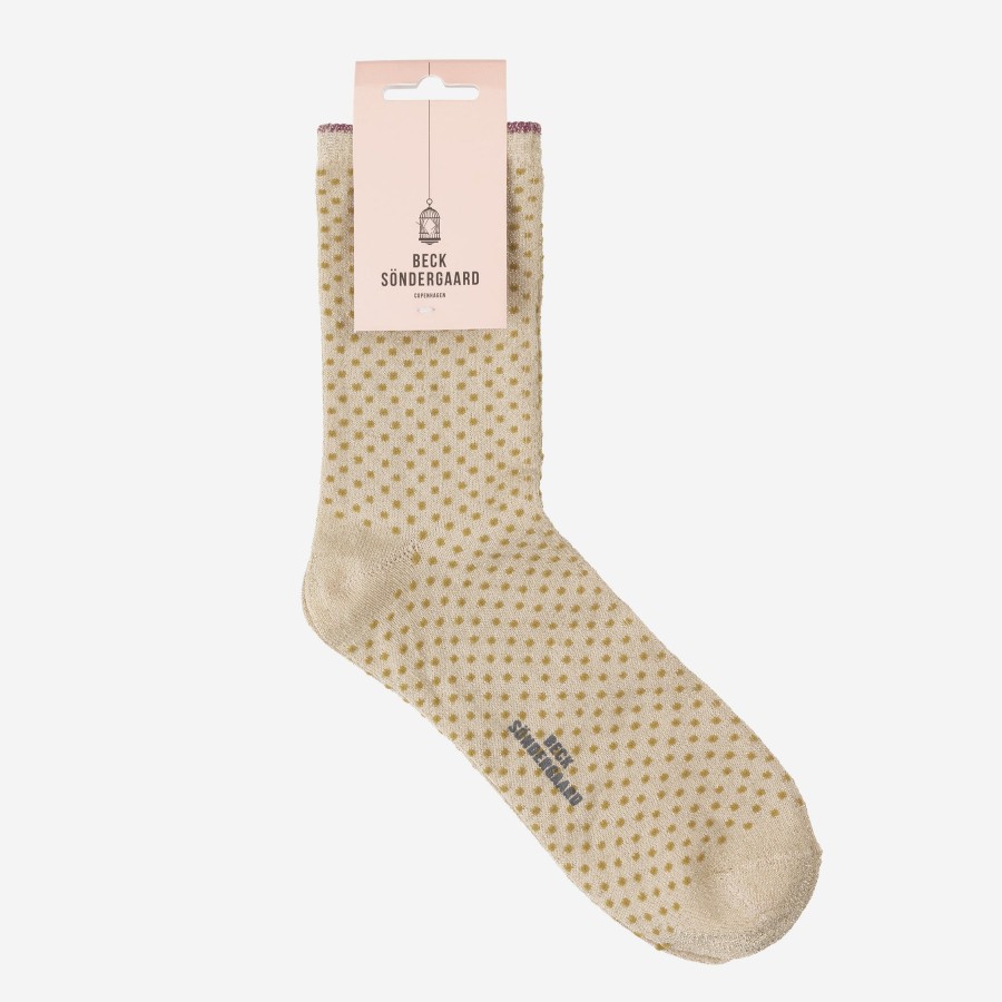 Best BECK SONDERGAARD Gold Small Dot Sparkle Socks