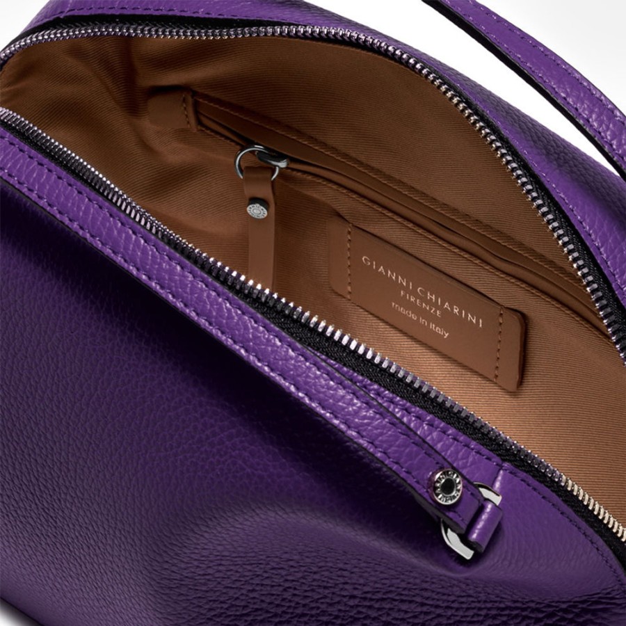 New GIANNI Purple Leather Small Alifa Bag