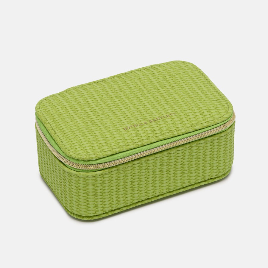 New ESTELLA BARTLETT Green Rattan Mini Jewellery Box