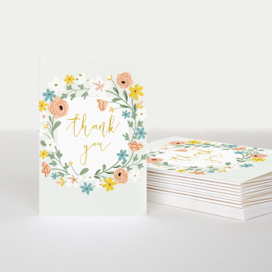 Wholesale Caroline Gardner Floral Garland Thank You Notecards Pack Of 10