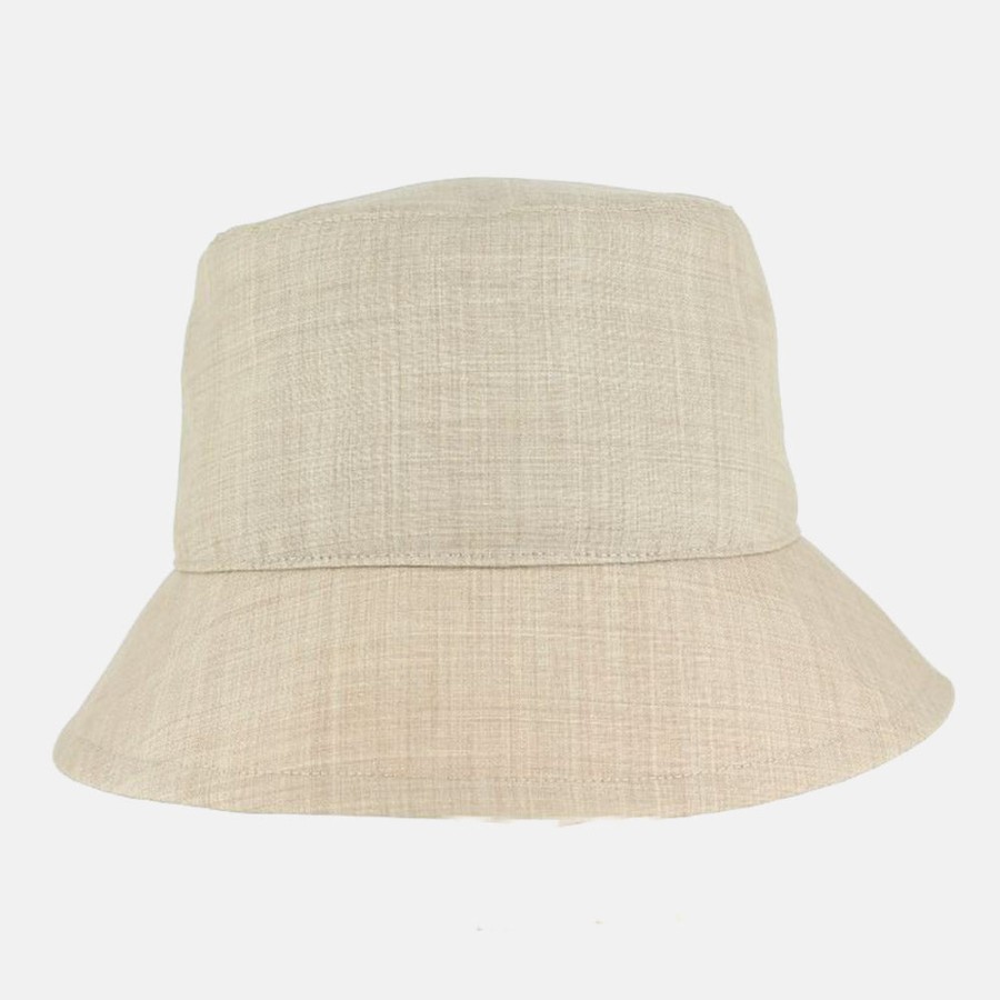 New FERRUCCIO VECCHI Light Beige Cotton Bucket Hat