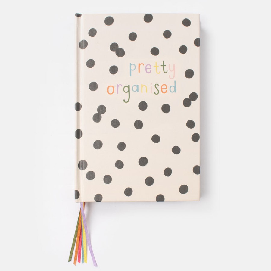 Online CAROLINE GARDNER Mono Spot 'Pretty Organised' Multi Ribbon Hardback Notebook