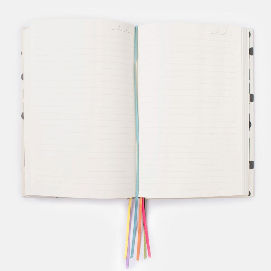 Online CAROLINE GARDNER Mono Spot 'Pretty Organised' Multi Ribbon Hardback Notebook