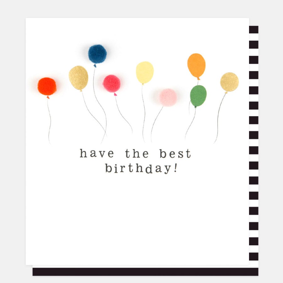 New CAROLINE GARDNER Pom Pom Balloons Birthday Card