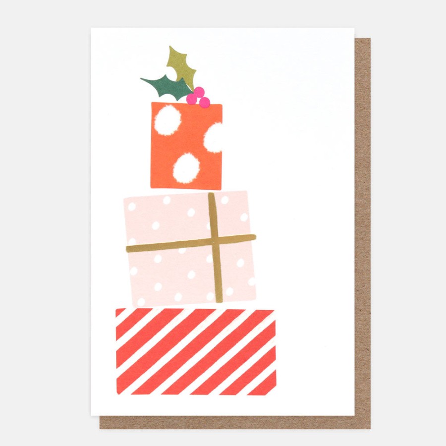 Best CAROLINE GARDNER Stack Of Presents Small Christmas Card Pack Of 10