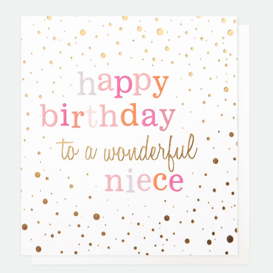 Wholesale Caroline Gardner Gold Confetti Birthday Card For Niece