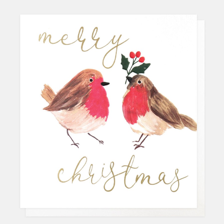 Best CAROLINE GARDNER Pair Of Robins Charity Christmas Card Pack Of 8