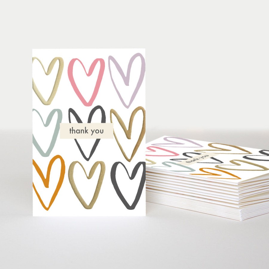 Online Caroline Gardner Gold Foil Hearts Thank You Notecards Pack Of 10