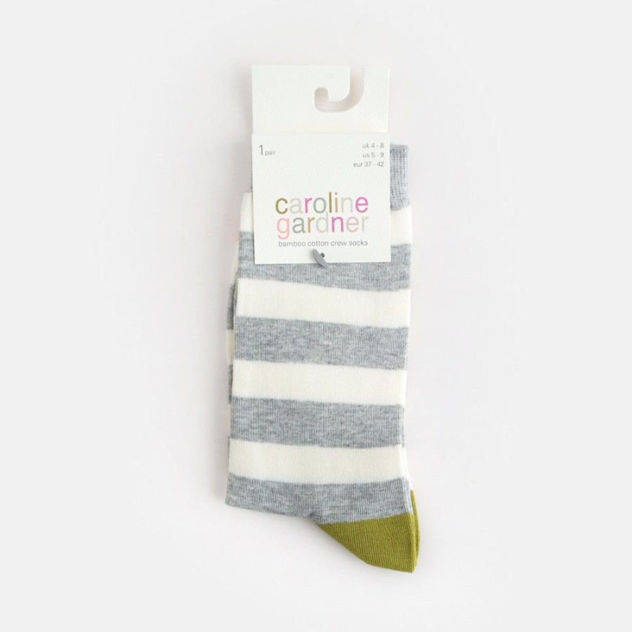 Online Caroline Gardner Grey Stripes Socks