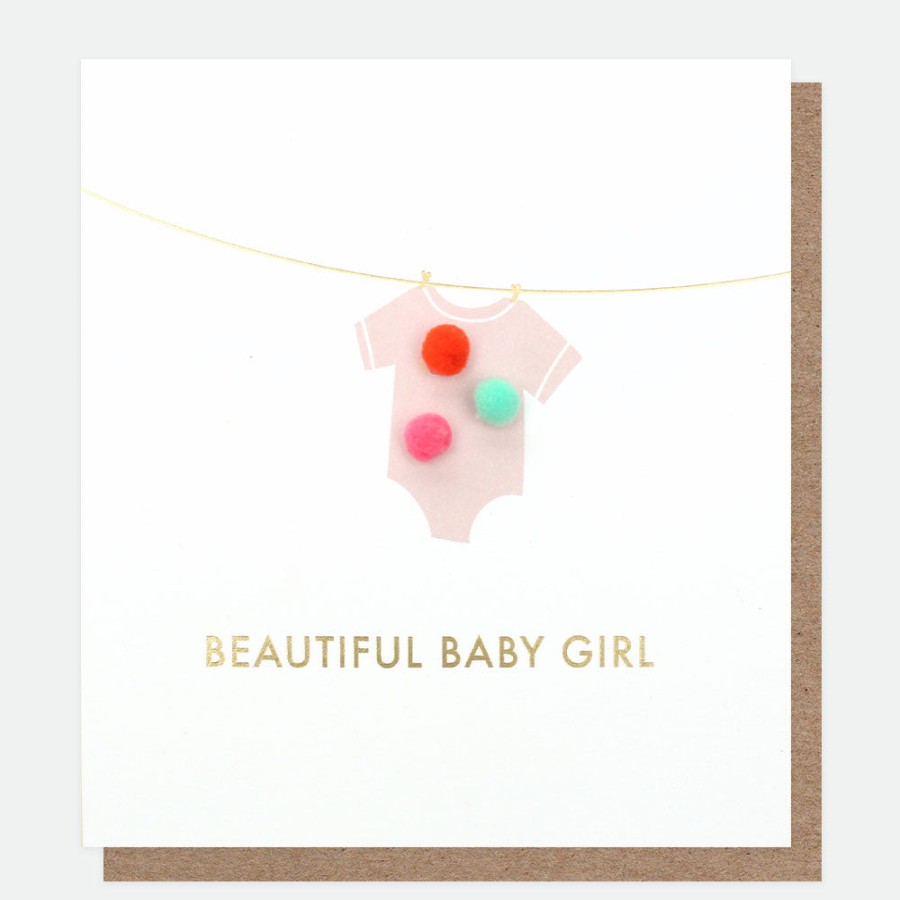 Online Caroline Gardner Mini Poms Beautiful New Baby Girl Card