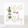 Best Caroline Gardner Wine 50Th Birthday Card