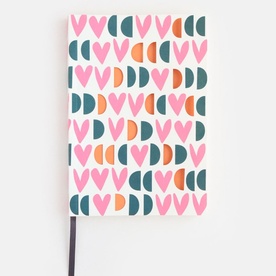 Clearance Caroline Gardner Multi Geo Hearts Cut Out Soft Cover Notebook