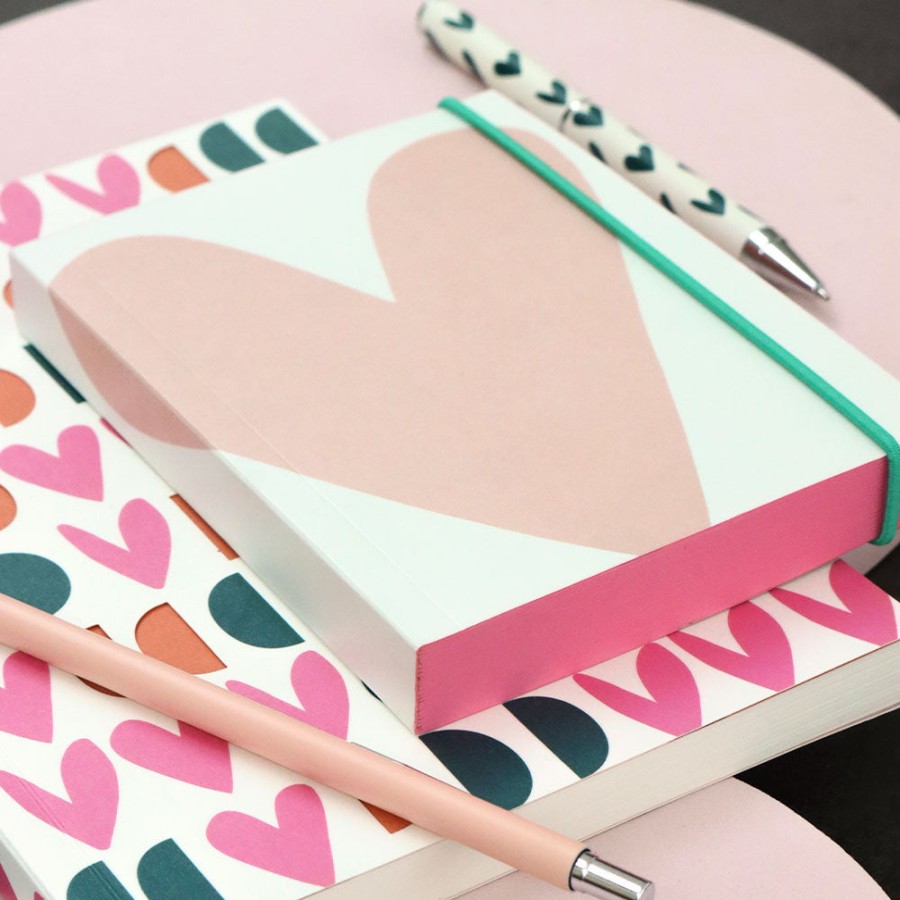 Clearance Caroline Gardner Multi Geo Hearts Cut Out Soft Cover Notebook