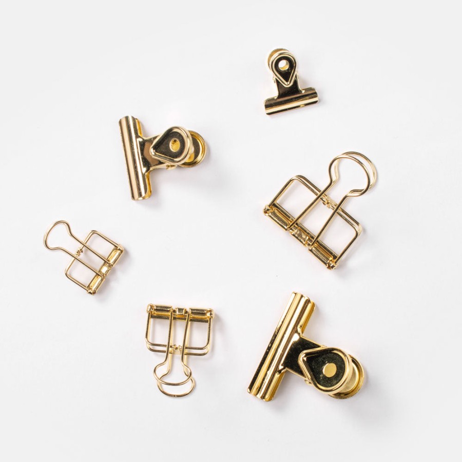 Online CAROLINE GARDNER Gold Bulldog Clips Set Of 6