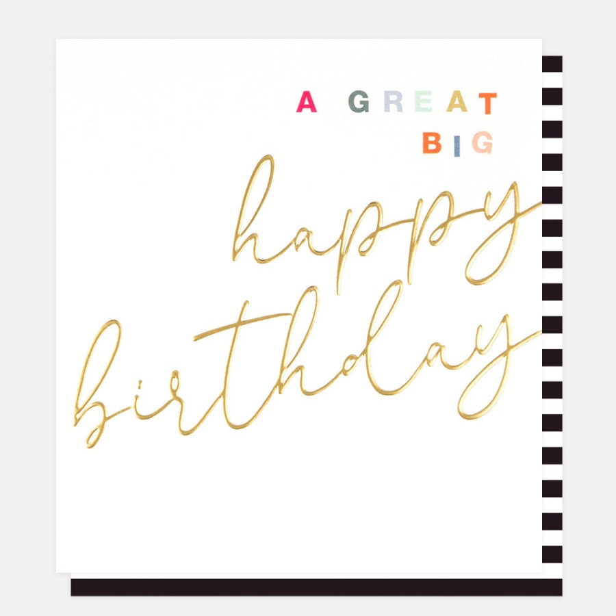 Best CAROLINE GARDNER Gold Calligraphy Great Big Happy Birthday Card