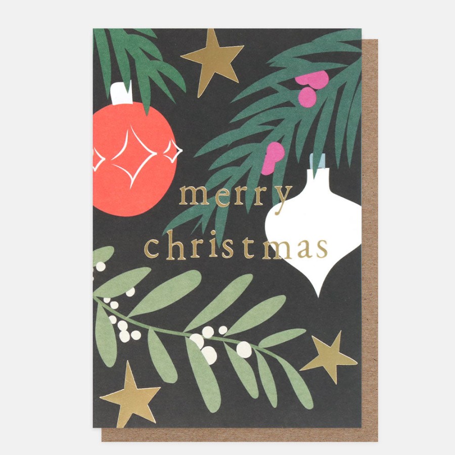 Best CAROLINE GARDNER Baubles & Branches Small Christmas Card Pack Of 10