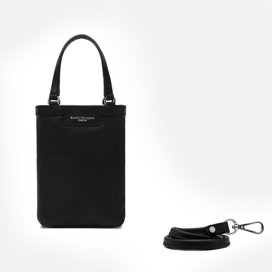 Online GIANNI Black Leather Camilla Bag