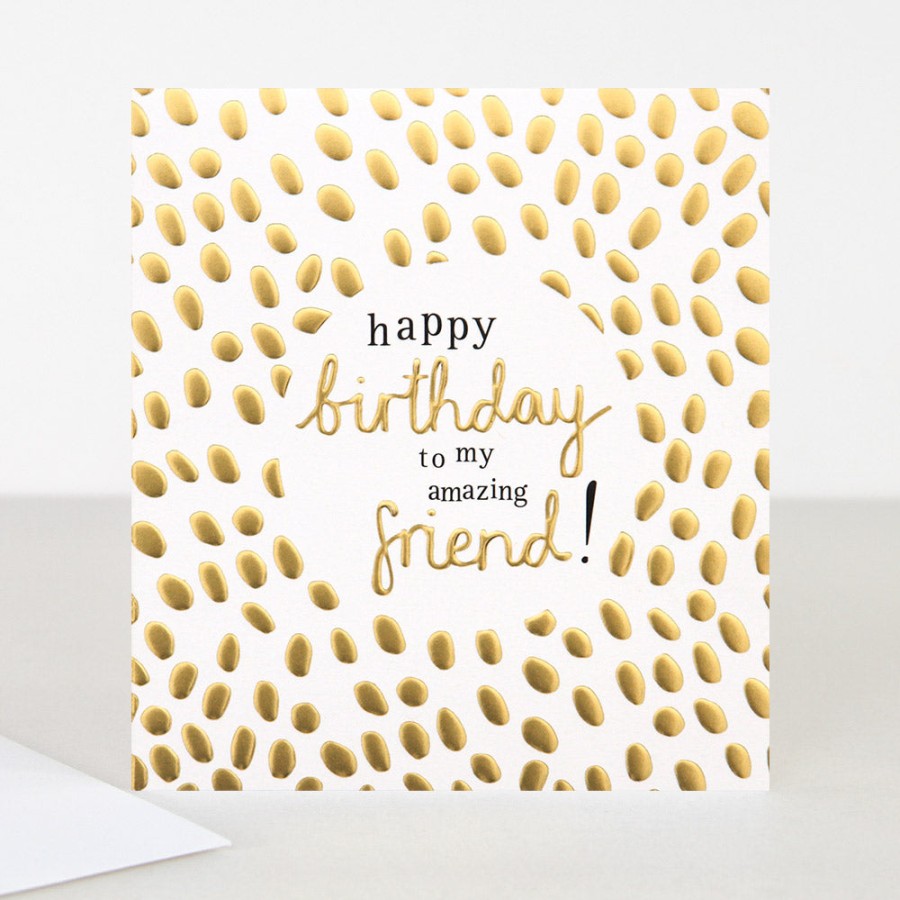 Clearance Caroline Gardner Gold Amazing Friend Birthday Card